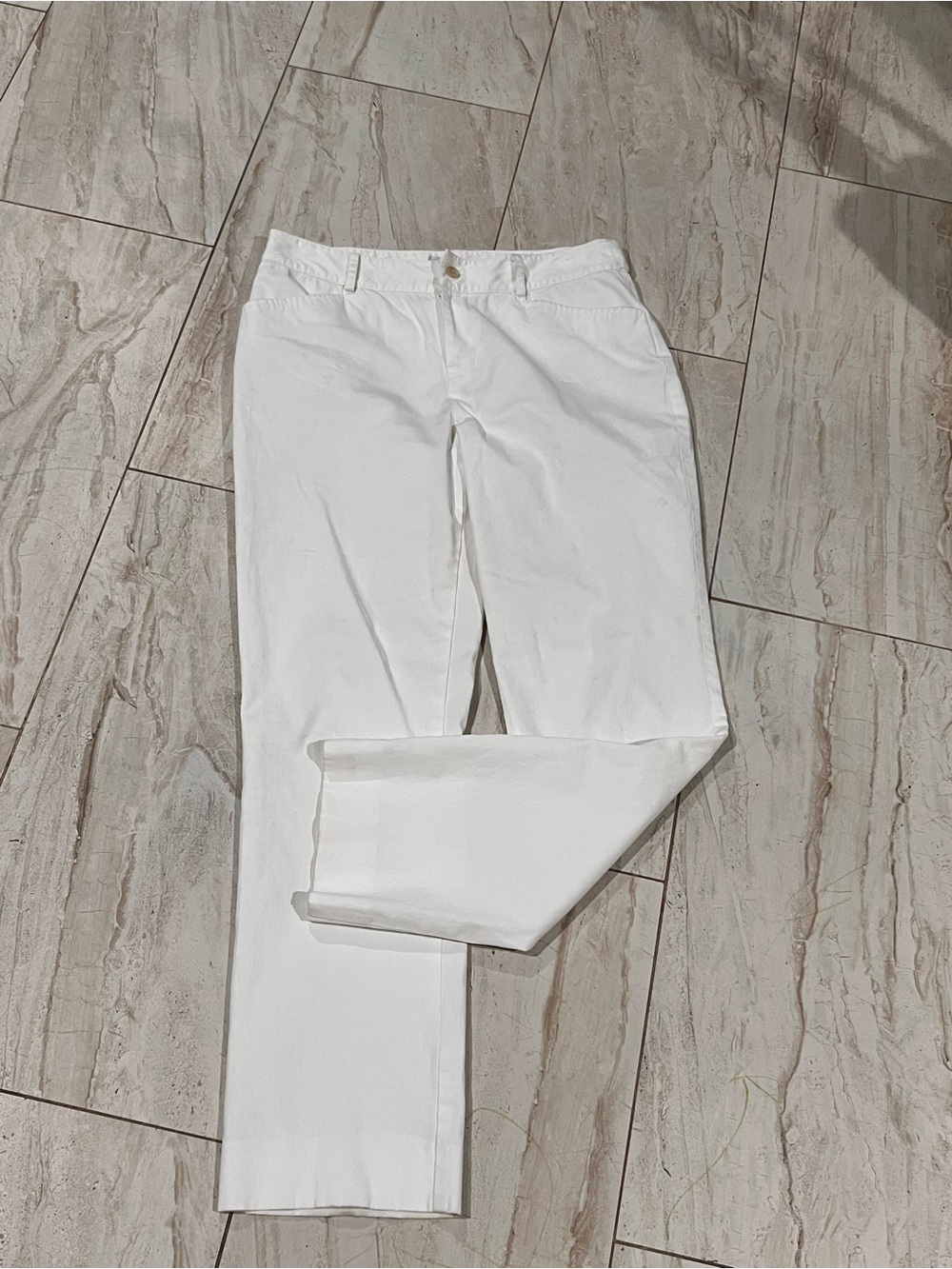 Lauren Ralph Lauren White Cotton Straight Pants Size 6